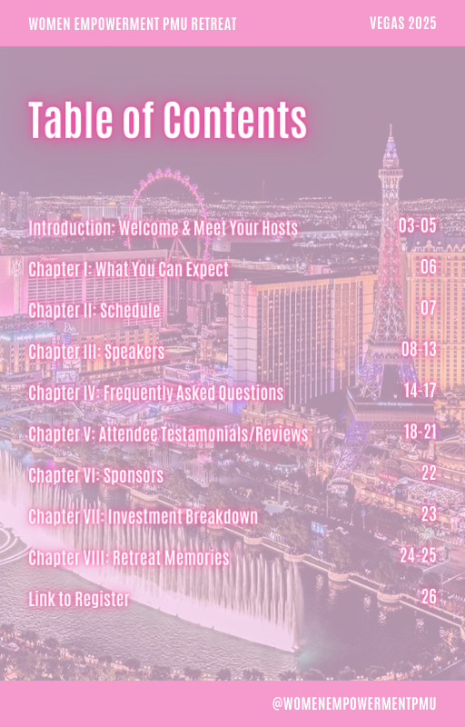 FREE INFORMATIONAL GUIDE - Women Empowerment PMU Retreat