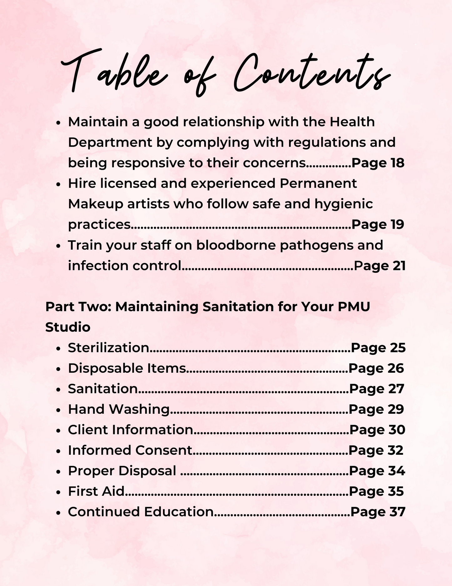 PMU Studio Sanitation Guide