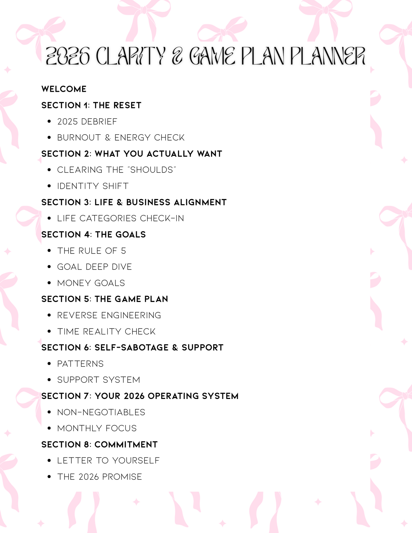 2026 Clarity & Game Plan Planner